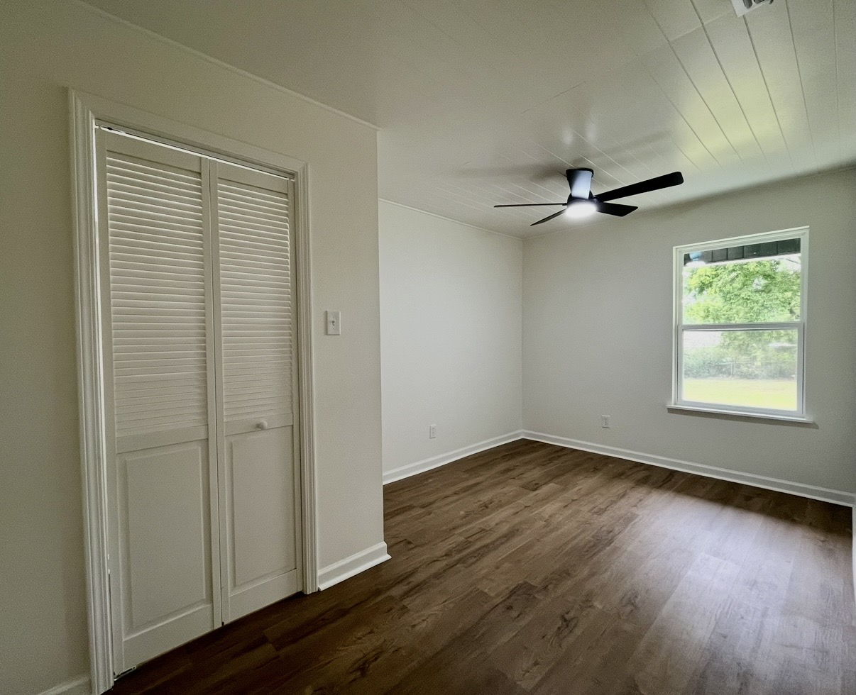 Bedroom — closet view · After renovation · Tyler, Texas