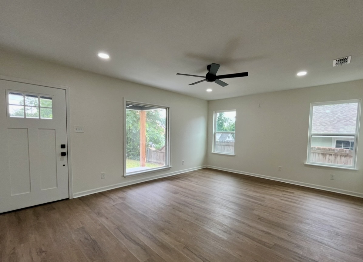 Living room — entrance view · After renovation · Tyler, Texas