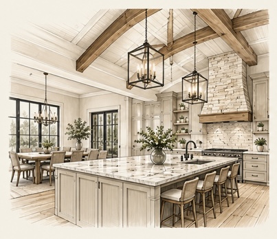 Renovations — architectural pencil sketch